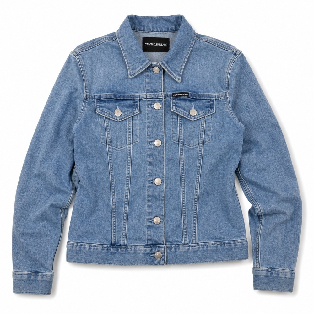 Calvin Klein Jeans Denim Jacket Light Wash Stretch Trucker Women's Small